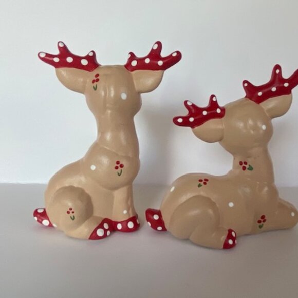 Vintage Kimple mold Quilted Reindeer figures Christmas decoration - Picture 3 of 13